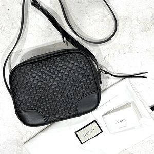 GUCCI Black Bree Disco Crossbody Camera Handbag Microgucciasima